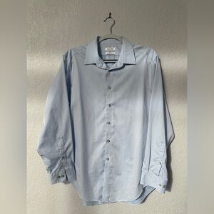 Calvin Klein Men’s Slim Fit Performance Dress Shirt Blue Neck 16.5 Sleeve 32/33